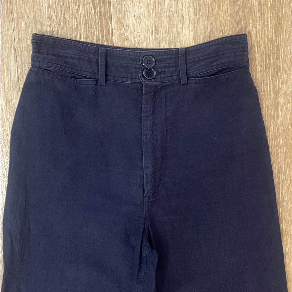 Apiece Apart Merida Navy Pants High Rise Sailor Cropped Trousers size 2 - Picture 7 of 11